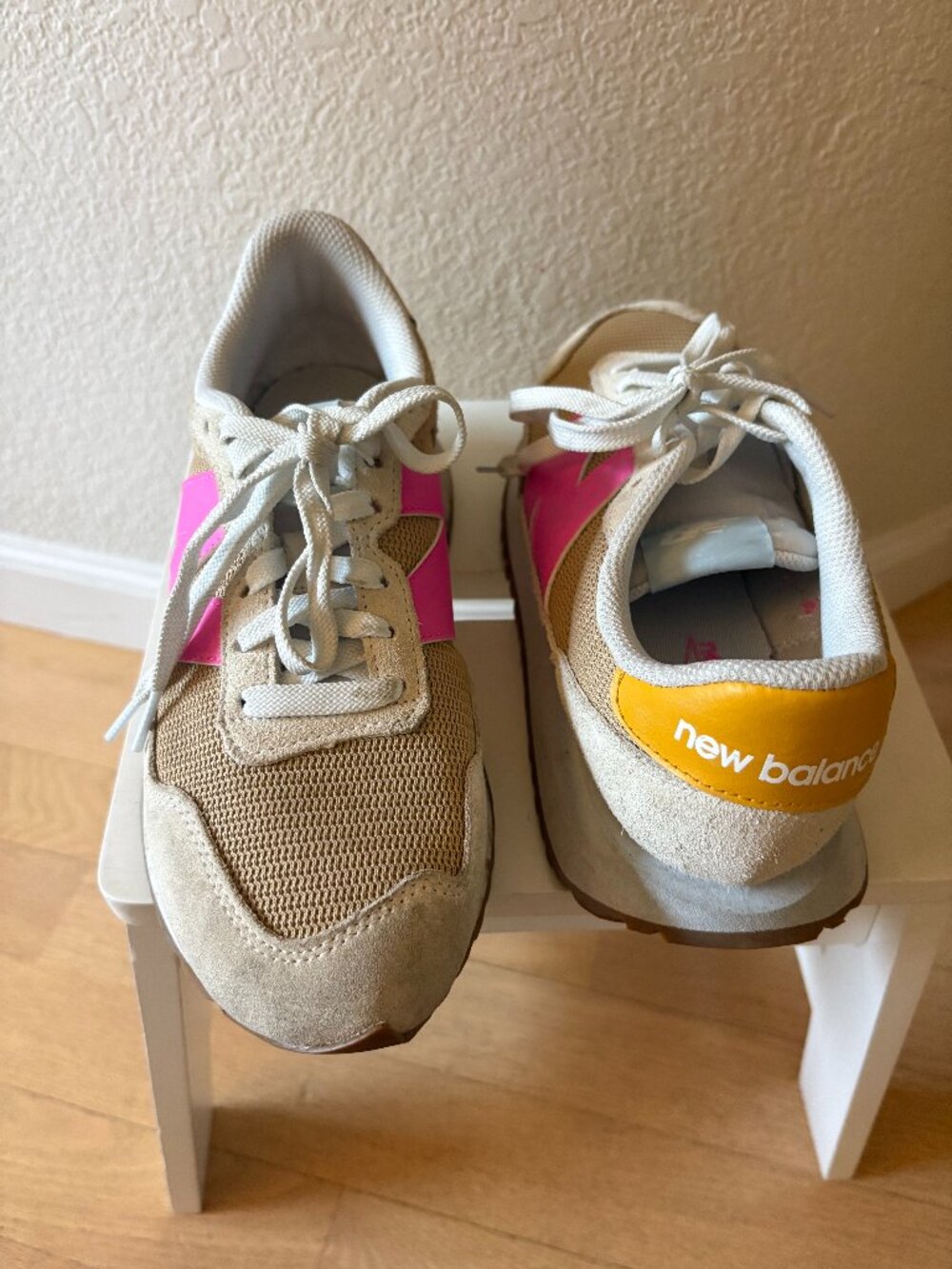 New Balance Women’s Retro Sneakers Pink Tan Yellow Size 8